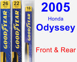 Front & Rear Wiper Blade Pack for 2005 Honda Odyssey - Premium