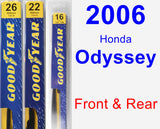 Front & Rear Wiper Blade Pack for 2006 Honda Odyssey - Premium