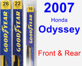 Front & Rear Wiper Blade Pack for 2007 Honda Odyssey - Premium