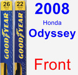 Front Wiper Blade Pack for 2008 Honda Odyssey - Premium