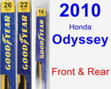 Front & Rear Wiper Blade Pack for 2010 Honda Odyssey - Premium