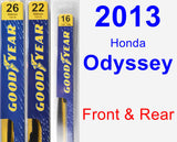 Front & Rear Wiper Blade Pack for 2013 Honda Odyssey - Premium