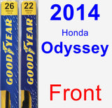 Front Wiper Blade Pack for 2014 Honda Odyssey - Premium