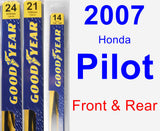 Front & Rear Wiper Blade Pack for 2007 Honda Pilot - Premium
