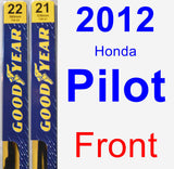 Front Wiper Blade Pack for 2012 Honda Pilot - Premium