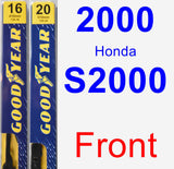 Front Wiper Blade Pack for 2000 Honda S2000 - Premium