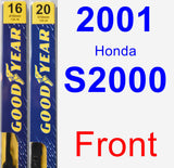 Front Wiper Blade Pack for 2001 Honda S2000 - Premium