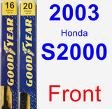 Front Wiper Blade Pack for 2003 Honda S2000 - Premium