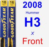 Front Wiper Blade Pack for 2008 Hummer H3 - Premium