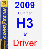 Driver Wiper Blade for 2009 Hummer H3 - Premium