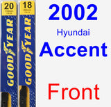 Front Wiper Blade Pack for 2002 Hyundai Accent - Premium