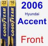 Front Wiper Blade Pack for 2006 Hyundai Accent - Premium
