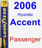 Passenger Wiper Blade for 2006 Hyundai Accent - Premium