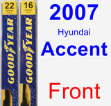 Front Wiper Blade Pack for 2007 Hyundai Accent - Premium