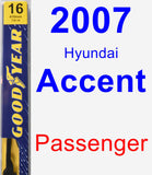 Passenger Wiper Blade for 2007 Hyundai Accent - Premium