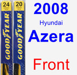 Front Wiper Blade Pack for 2008 Hyundai Azera - Premium