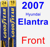 Front Wiper Blade Pack for 2007 Hyundai Elantra - Premium