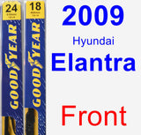 Front Wiper Blade Pack for 2009 Hyundai Elantra - Premium