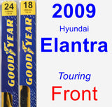 Front Wiper Blade Pack for 2009 Hyundai Elantra - Premium