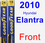 Front Wiper Blade Pack for 2010 Hyundai Elantra - Premium