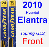 Front Wiper Blade Pack for 2010 Hyundai Elantra - Premium