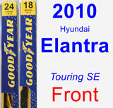 Front Wiper Blade Pack for 2010 Hyundai Elantra - Premium