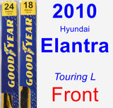 Front Wiper Blade Pack for 2010 Hyundai Elantra - Premium