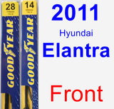 Front Wiper Blade Pack for 2011 Hyundai Elantra - Premium