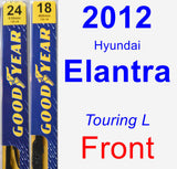 Front Wiper Blade Pack for 2012 Hyundai Elantra - Premium