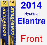 Front Wiper Blade Pack for 2014 Hyundai Elantra - Premium