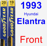 Front Wiper Blade Pack for 1993 Hyundai Elantra - Premium