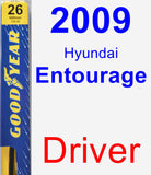 Driver Wiper Blade for 2009 Hyundai Entourage - Premium