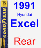 Rear Wiper Blade for 1991 Hyundai Excel - Premium