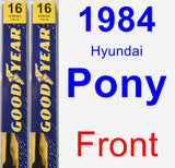 Front Wiper Blade Pack for 1984 Hyundai Pony - Premium