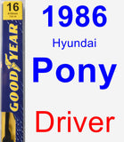 Driver Wiper Blade for 1986 Hyundai Pony - Premium