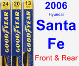 Front & Rear Wiper Blade Pack for 2006 Hyundai Santa Fe - Premium