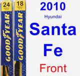 Front Wiper Blade Pack for 2010 Hyundai Santa Fe - Premium