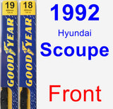 Front Wiper Blade Pack for 1992 Hyundai Scoupe - Premium