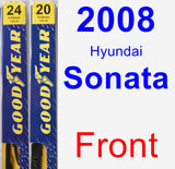 Front Wiper Blade Pack for 2008 Hyundai Sonata - Premium