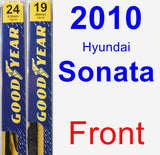 Front Wiper Blade Pack for 2010 Hyundai Sonata - Premium