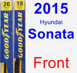 Front Wiper Blade Pack for 2015 Hyundai Sonata - Premium