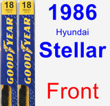 Front Wiper Blade Pack for 1986 Hyundai Stellar - Premium