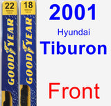 Front Wiper Blade Pack for 2001 Hyundai Tiburon - Premium