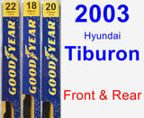 Front & Rear Wiper Blade Pack for 2003 Hyundai Tiburon - Premium