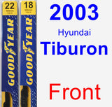 Front Wiper Blade Pack for 2003 Hyundai Tiburon - Premium