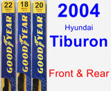 Front & Rear Wiper Blade Pack for 2004 Hyundai Tiburon - Premium