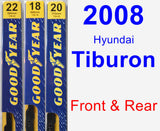 Front & Rear Wiper Blade Pack for 2008 Hyundai Tiburon - Premium