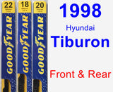 Front & Rear Wiper Blade Pack for 1998 Hyundai Tiburon - Premium