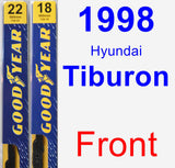 Front Wiper Blade Pack for 1998 Hyundai Tiburon - Premium