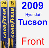 Front Wiper Blade Pack for 2009 Hyundai Tucson - Premium